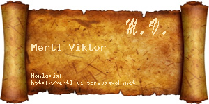 Mertl Viktor névjegykártya